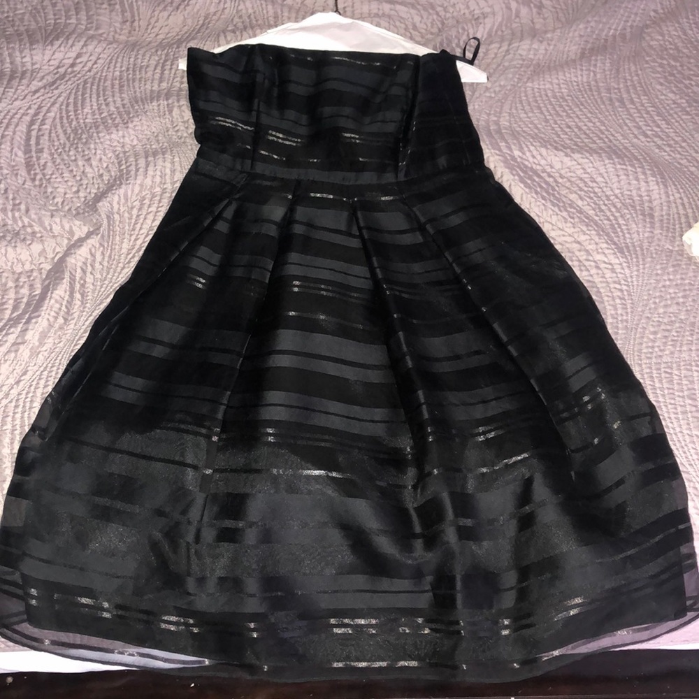 Black strapless short dress